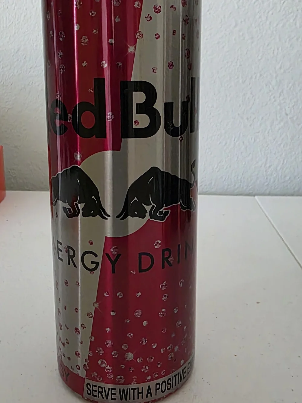 Red Energy Drink Can - Branded Silver & Red Design